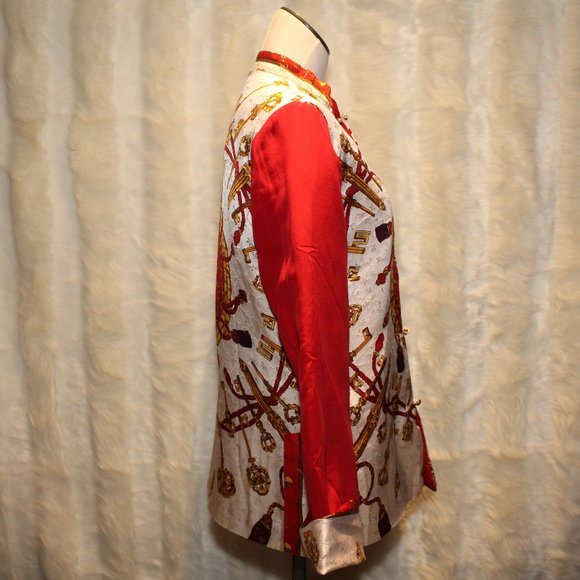 Vintage Rare Metallic Gold/Red Keys & Ropes Jacket - Picture 4 of 7